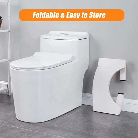 Folded Wooden Toilet Stool For Adults beside toilet Foldable 7 Inch Squat Poop Stool With Anti Slip Feet No Fuss Raised Angled Design