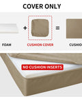 Waterproof Patio Cushion Covers 24x24x4 Inches 4 Pack Non Slip Outdoor Cushion Slipcovers With Zipper, Camel Color Cover Only
