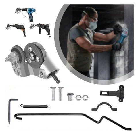 Heavy Duty Electric Drill Shear Plate Cutter Metal Sheet Nibbler Tool Rotary Scissors with attachments for easy installation.