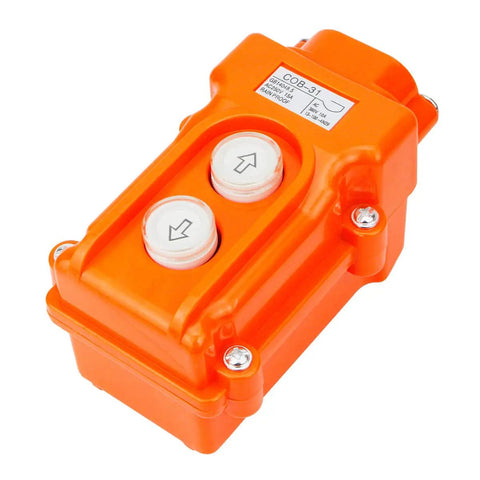 Up Down Momentary Hoist Pushbutton Switch CoB31 AC250V 15A AC380V 10A Heavy Duty Crane Control Button close-up view