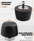 Two Pack Black Rubber Hood Bump Stops For Jeep Wrangler Fits 1987 1995 1997 2017 JK 2018 Replacement KJ71051BK shown with dimensions