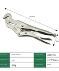 Curved Jaw Locking Pliers That Are A Total Game Changer For Welding Pros, 21x7x1.8cm heavy-duty steel clamp for tough shapes.