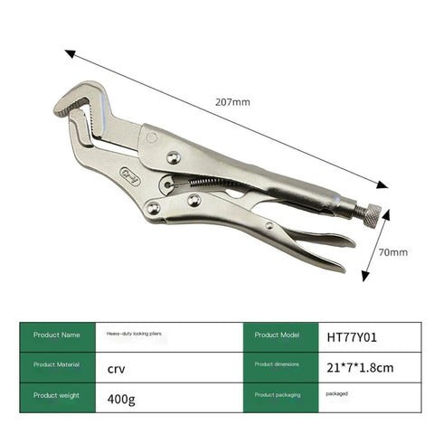 Curved Jaw Locking Pliers That Are A Total Game Changer For Welding Pros, 21x7x1.8cm heavy-duty steel clamp for tough shapes.