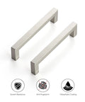Two 30 Pack Brushed Nickel Square Cabinet Handles For Cabinets And Drawers Stainless Steel Cupboard Pulls with scratch resistance and anti-fingerprint.