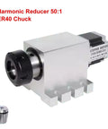 Harmonic reducer 50:1 with ER40 chuck for Top Tier Cnc Fourth Axis Rotary Table Ready To Roll With Harmonic Reducer Gearbox And Er40 Chuck Nema 23 Stepper Motor For Rock Solid Precision Engraving Work.