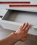 Bottom Mount Drawer Slides 235mm Pack Of 2 For Cabinets Dressers Wardrobes Soft Close Track Guides with feet installed in drawer