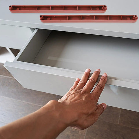 Bottom Mount Drawer Slides 235mm Pack Of 2 For Cabinets Dressers Wardrobes Soft Close Track Guides with feet installed in drawer