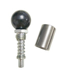 Tough As Nails Spring Loaded Pull Pin With Comfortable Ball Handle Quick Release Steel Plunger Dowel Rod For Machine Tooling And Workshop Rigging Gear Three Eighth Inches Pair close-up view of pin and shaft