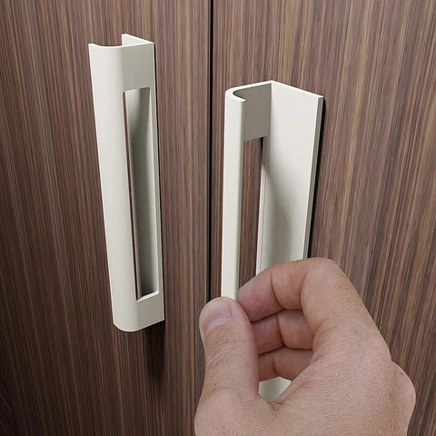 Self Adhesive Edge Fingerpull Door Handle Screwless Peel And Stick For Glass Wood Metal And Plastic Surfaces 2 Pack on drawer