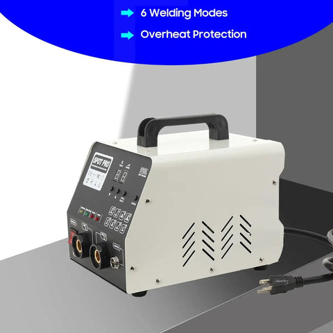 Spot Welder Dent Repair Kit For Auto Body 110V 3800A High Power Weld Tool With 6 Welding Modes shown on a gray surface