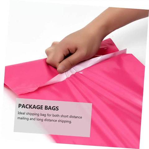 Hand tearing waterproof pink poly mailer bag pack of 100 size 17 by 30 cm thickened puncture resistant mailing envelopes