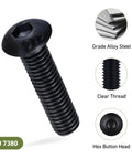 M6 X 12Mm Socket Cap Screws 100 Pack 10 Point 9 Grade Alloy Steel Kick Ass Strength Built Tough Black Oxide Coating full thread hex drive view