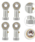 4 Pack Phs6 Rod End Joint Bearings Fish Eye Spherical Plain Bearings With Female Right Hand Thread For Tough As Nails Industrial Power Transmission, showing close-up views.