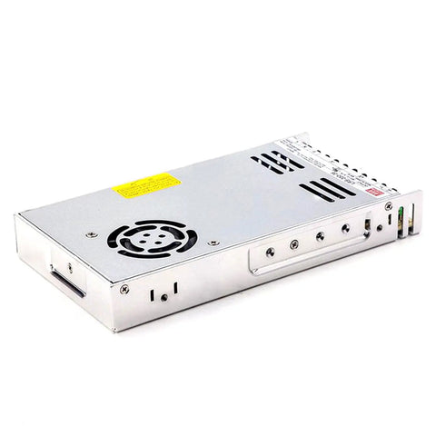 Built Like A Tank 36 Volt 9.7 Amp 350 Watt Ac Dc Switching Power Supply with metal chassis and cooling fan, showing rear connections.