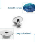 Ocean Sea Blue Round Cabinet Knobs With Screws For Dresser Kitchen Bathroom Stainless Steel Hardware Built To Last Anti Rust Finish Durable Metal Drawer Knobs Easy Install Smooth Texture Ideal For Cabinets And Drawers, stainless steel back view