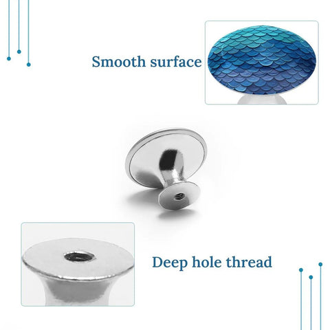 Ocean Sea Blue Round Cabinet Knobs With Screws For Dresser Kitchen Bathroom Stainless Steel Hardware Built To Last Anti Rust Finish Durable Metal Drawer Knobs Easy Install Smooth Texture Ideal For Cabinets And Drawers, stainless steel back view