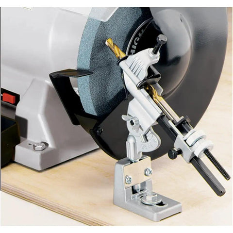 Drill Sharpener For One Eighth To Three Quarters Inch Bits With Speed And Accuracy, Adjustable Point Angles, Bench Grinder Ready