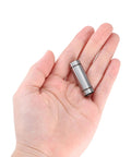 LM6LUU steel linear bearing, 6mm bore, 12mm OD, 35mm length, held in hand