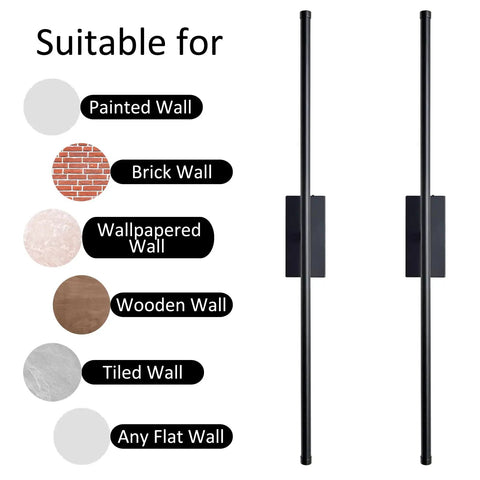 Easy Peasy Peel And Stick No Drill Setup Sleek Rechargeable Wireless Wall Sconces Set Of Two Dimmable Touch Controls suitable for various wall types.