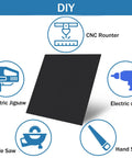 Black anodized aluminum sheet, 12 x 12 in, 0.8 mm (1/32 in) thick, engraving blank for laser engraving