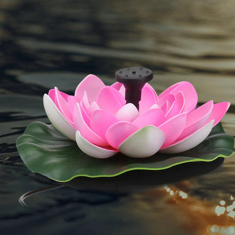 Solar Powered Floating Lotus Fountain For Fish Tanks And Gardens, No Fuss Automatic Start, Lily Pad Design For Small Ponds