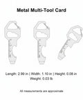 Ultra Slim Metal Multi-Tool Card With Bottle Opener And Hex Wrench For Wallet Or Keychain, silver, 2.99 x 1.10 in, three angles