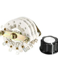 3P6T 3 Pole 6 Position 3 Deck Band Selector Rotary Switch With Knob Cap, 21 Pins, visible with mounting nut