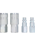 Bad Boy Heavy Duty Air Hose Fittings Rock Solid Three Eighths Inch Npt Air Coupler Plug Kit with steel housing connectors.