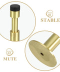 Wall Mounted Door Stopper With Hydraulic Shock Absorber, heavy duty metal door stop in aluminum alloy close-up, no drill installation.