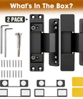 Invisible Hidden Door Hinge Kit For Concealed Doors And Feature Walls Featuring 110 Degree Swing And 2 Way Adjustable Butt Hinges Black Four Point Five Inch Matte Lipshome, showing kit contents including hinges, screws, and tools.