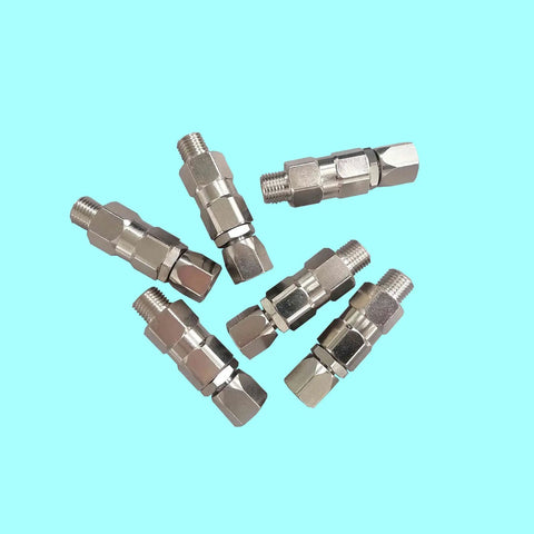 360 Degree Swivel One Quarter Inch Hose Joint For Airless Paint Sprayers Stainless Steel Connector With No Kink Rotation High Pressure Spray Gun Attachment Durable Rustproof 2 Pack For Hose And Sprayer, six angles