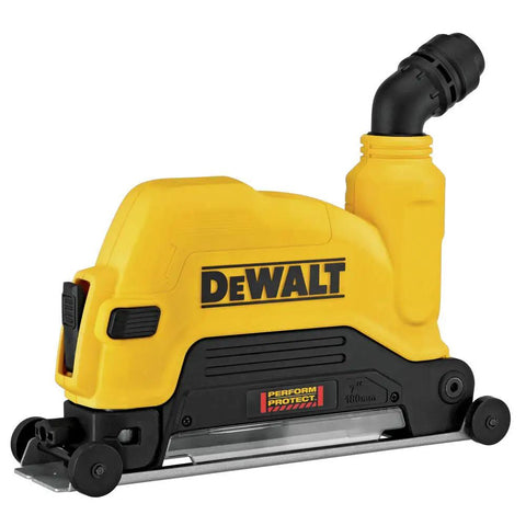 Dewalt 7 Inch Cutting Dust Shroud For Angle Grinders With Adjustable Shoe And Plunging Dust Collection Clear Windows For Easy Blade Visibility