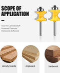 Image showing Bullnose Beading Router Bits Set For CNC And Handheld Routers, suitable for use with density boards, chipboard, hardwood.