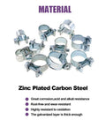 Zinc Plated Mini Hose Clamp Set 120 Pcs Assorted 10 Sizes For Automotive Agriculture Plant Construction And More Durable Steel