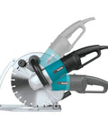 Heavy Duty 15 Amp Corded Angle Cutter With 14 Inch Super Joint System features adjustable handles for easy cutting.