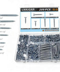 Six Size Wood Screws Kit For Cabinet, Furniture And DIY Projects, Heavy Duty Assortment Set with various short length screws