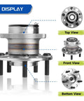 Rear Wheel Bearing Hub Assembly 512518 Two Pack for 2014 2018 Subaru Forester 2016 2021 Crosstrek 2012 2021 Impreza 2013 2015 XV Crosstrek Five Lug With ABS OEM Grade Replacement, front, top, and bottom views