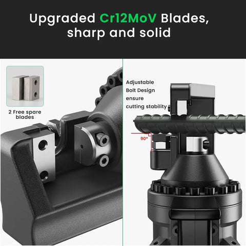 Heavy Duty 900 Watt Electric Hydraulic Rebar Workhorse Cuts Up To 5/8 Inch Steel Bar And Number Five Rod Smooth As Butter Fast 2.5 Second Job Site Snips With Replaceable Jaw Blades