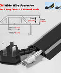 Heavy Duty Cable Management Sleeve For Cords And Wires Pro Grade Floor Protector Tubing with plug and network cable
