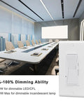 0-10V LED Dimmer Switch For Dimmable Lights, No Brainer Setup And Versatile, shown in a modern conference room