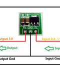 Ultra Tiny 0.9V To 5V DC-DC Boost Converter Module With 5V Output Up To 480mA, 150kHz Switching, diagram of voltage input and output