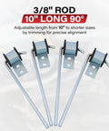 4 Pack Beefy Heavy Duty Exhaust Hanger Rods Three Eighths Inch By Ten Inch Universal Muffler Hanger Set for car systems