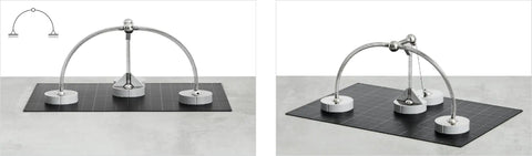 Magnetic Modular Structural Kit 4 for Engineering And Architecture Education with an arch model on a grid mat