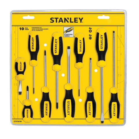 10 Piece Screwdriver Set With Magnetic Tips And Ergonomic Handles For Home Diy Projects And Quick Repairs Multi Color Pack Ideal For Electronics Cabinetry Auto Maintenance And Everyday Fixes displayed in yellow packaging