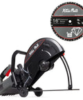 Beast 3200W Electric 16 Inch Concrete Cut Off Saw Wet Dry Circular Disc Cutter With Guide Roller For Masonry Brick Work Built In Water Line With Blade