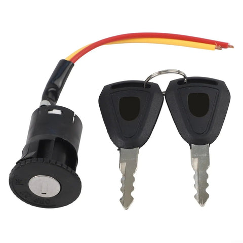 Durable Ignition Switch Lock Replacement For E Bikes Electric Scooters And Tricycles With 2 Wire Key Start Plastic Metal Build Easy Install Plug