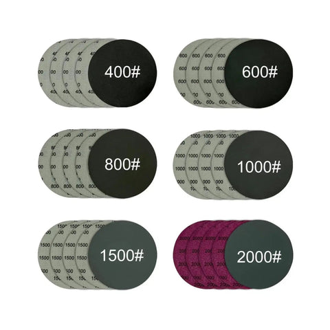 30 Pcs 5 Inch Wet And Dry Sanding Discs Set Hook Grit Paper For Precision Polishing And Detailing Jobs With 400 To 2000 Grit Options, assorted grit levels