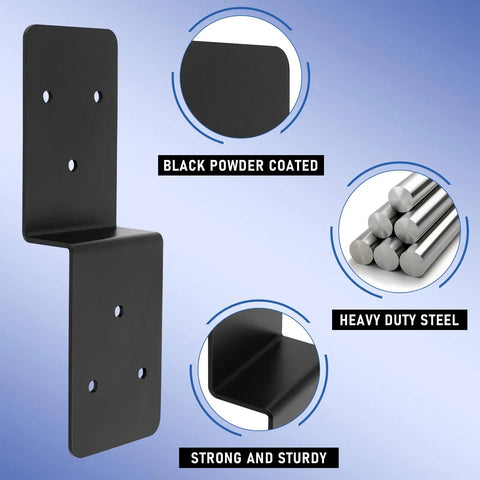 8 Pack 3x5 Z Brackets Post To Beam Support Heavy Duty Carbon Steel Double Angle Channel Bracket with rust-resistant coating