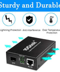 Gigabit Fiber Media Converter Kit With Two SFP LX Modules And RJ45 Ethernet Output 1000Base LX To 10 100 1000Base TX