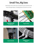 Heavy Duty Cable Ties For Quick Cord Cleanup And Wire Harness Organization PA66 Nylon Bundle Straps securing wires in server room.